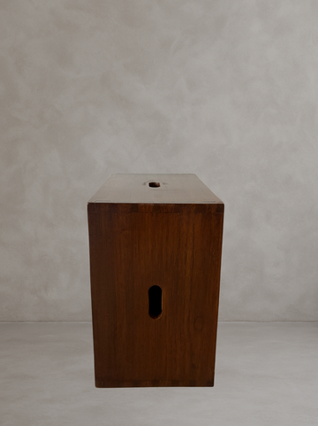 Le Corbusier LC14 Cabanon stool in solid wood, front view