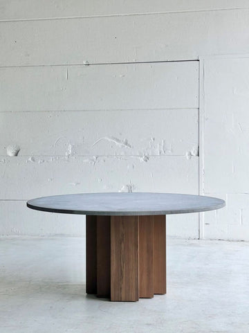 BRIX OUTDOOR STONE AND WOOD TABLE