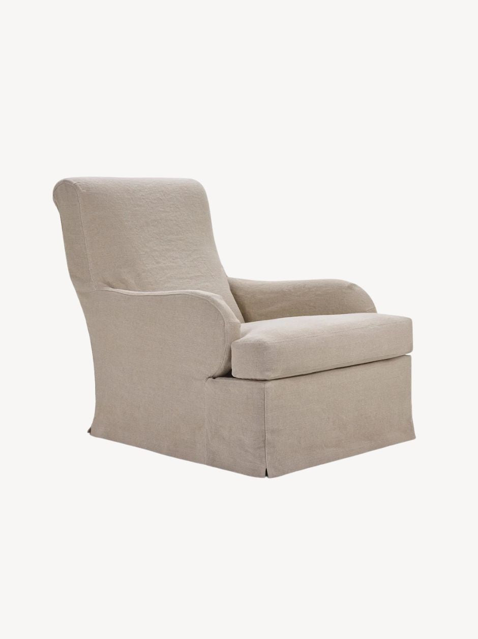 RALPH ARMCHAIR – 18TH-CENTURY ENGLISH STYLE REPLICA WITH GOOSE DOWN CUSHION AND SOLID WOOD FRAME