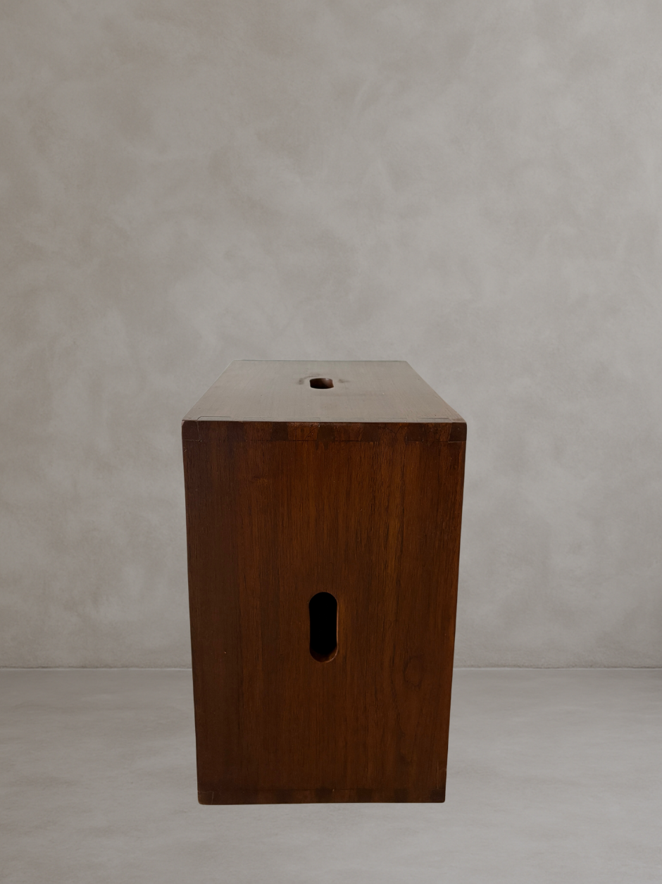 Le Corbusier LC14 Cabanon stool in solid wood, front view
