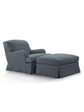 Luxury upholstered armchair with solid wood frame and removable seat cushion
