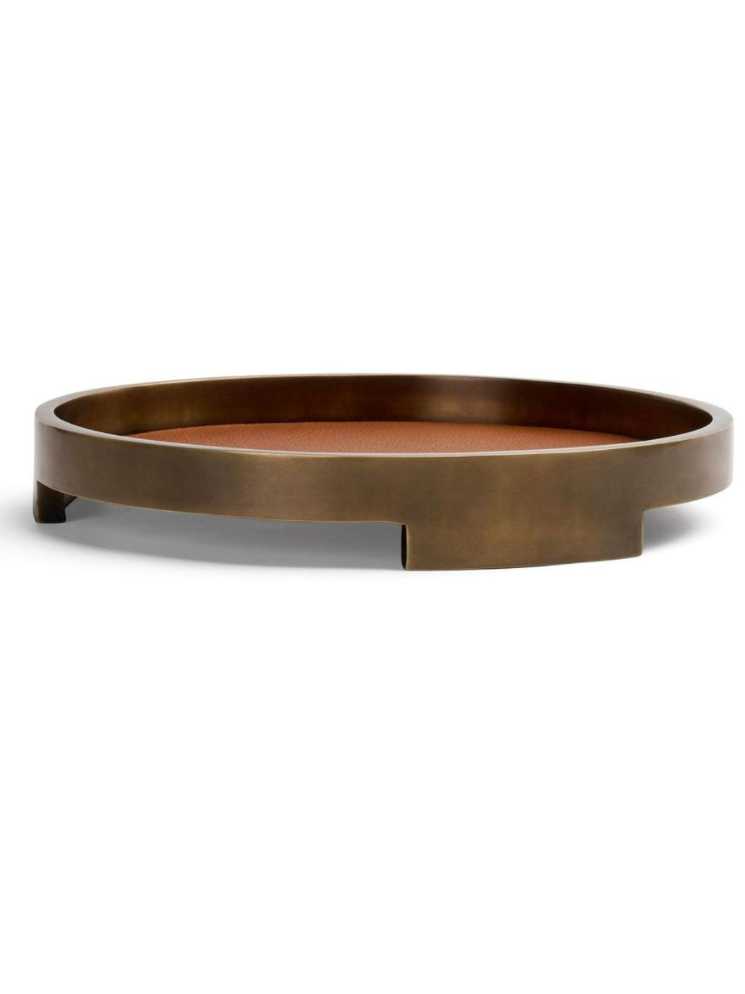 Brass metal and leather bowl by Hugues de Blignières for When Objects Work