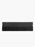 Fringed designer sofa by Ann Demeulemeester, Luxury deep-seated black and white sofa, 
Contemporary fringed statement furniture