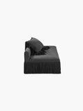 Fringed designer sofa by Ann Demeulemeester, Luxury deep-seated black and white sofa, 
Contemporary fringed statement furniture